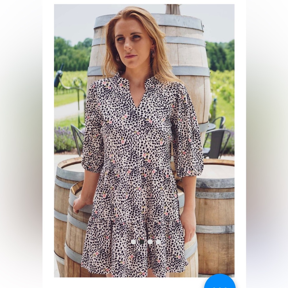 SMITH & QUINN The Tory in Tiramizo Tiered Tunic Mini Dress 4Way Stretch LRG